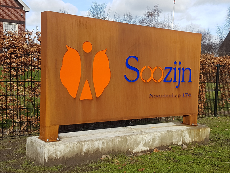 Cortenstaal Reclamebord Reclamezuil Lasersnijden