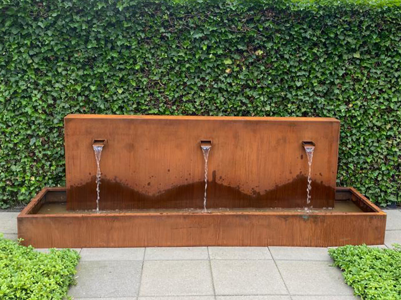 Cortenstaal Waterornament Waterval Waterwand Waterbak