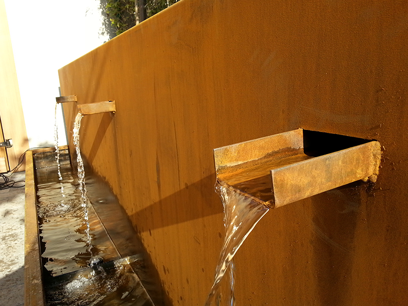 Cortenstaal Waterornament Waterval Waterwand Waterbak